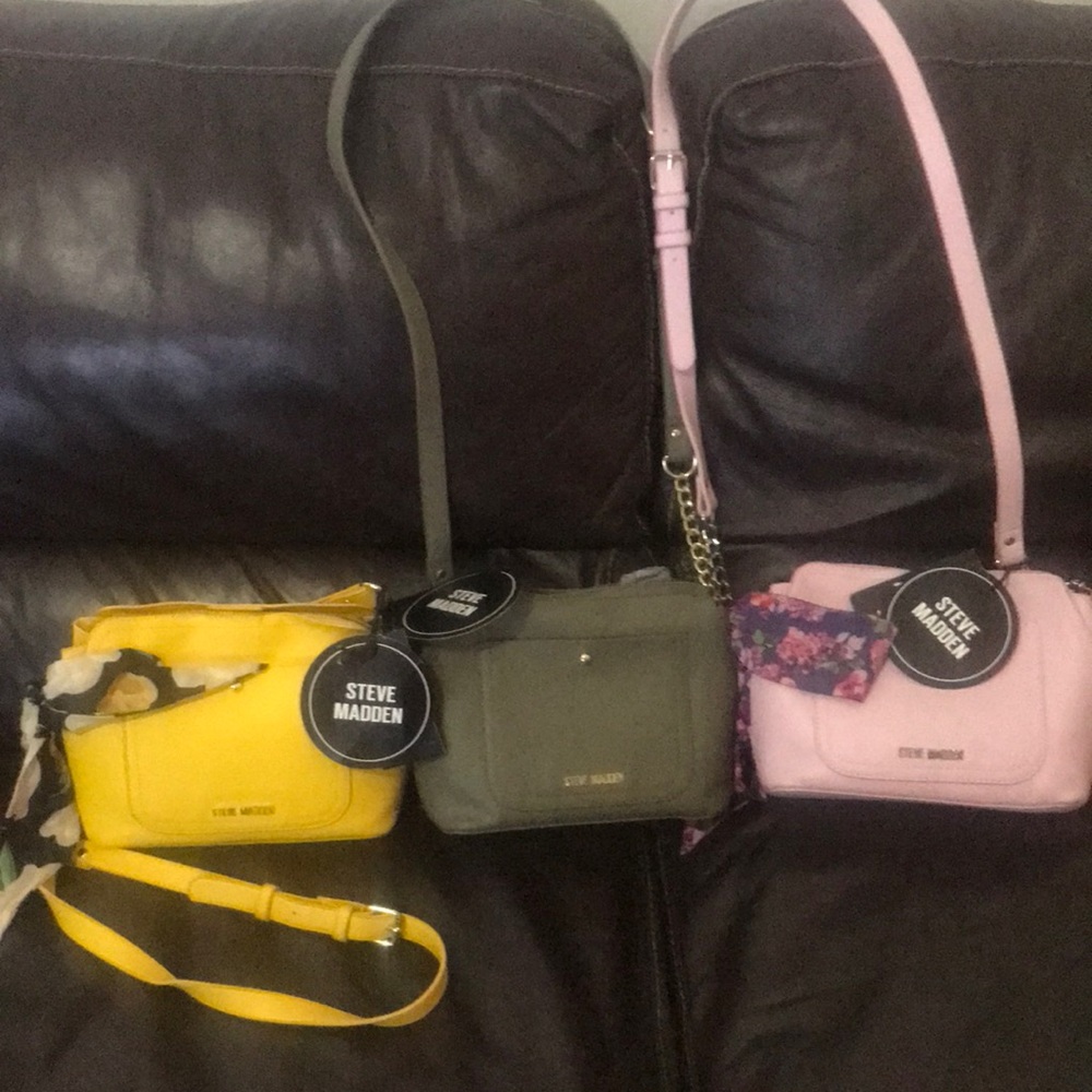 Steve Madden pastel purses with accent scarf